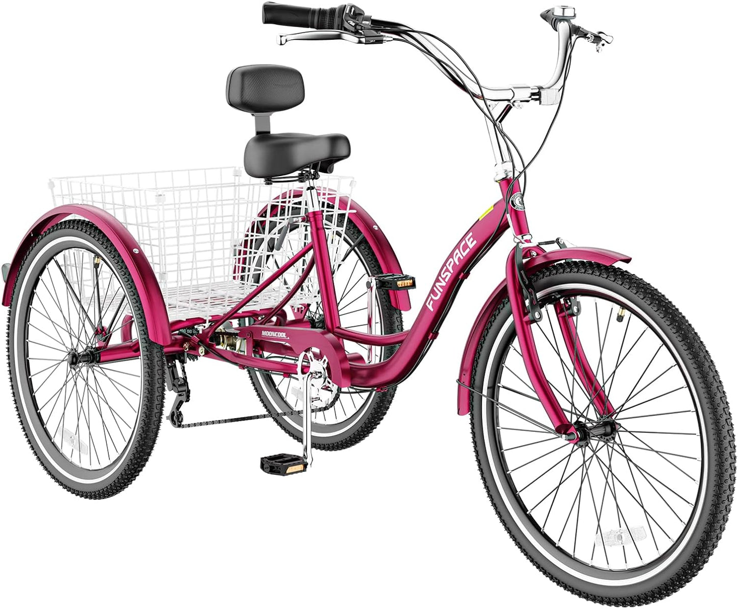 MOONCOOL Adult Tricycles for Seniors with Large Basket and Comfort