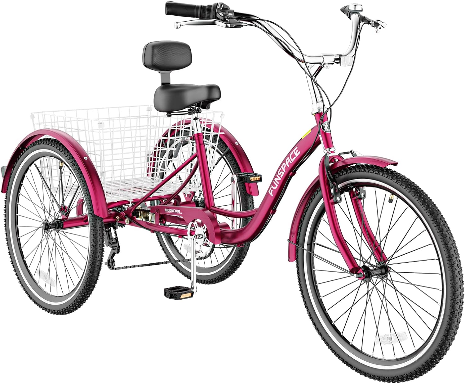 MOONCOOL Adult Tricycles for Seniors with Large Basket and Comfort
