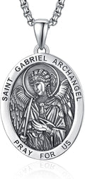 Sterling Silver Patron Saint Medals Necklace for Men - Faithful Amulet
