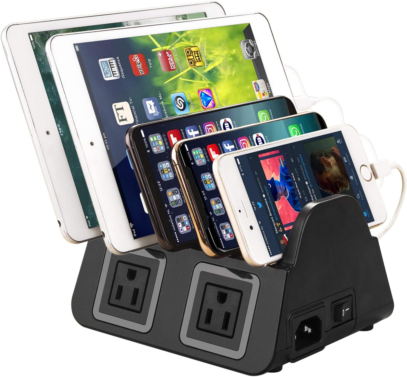 5 USB Ports Charging Station Organizer for Fast Charging Devices