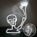 JURONG Skeleton Skull Neon Sign for Halloween Wall Decor
