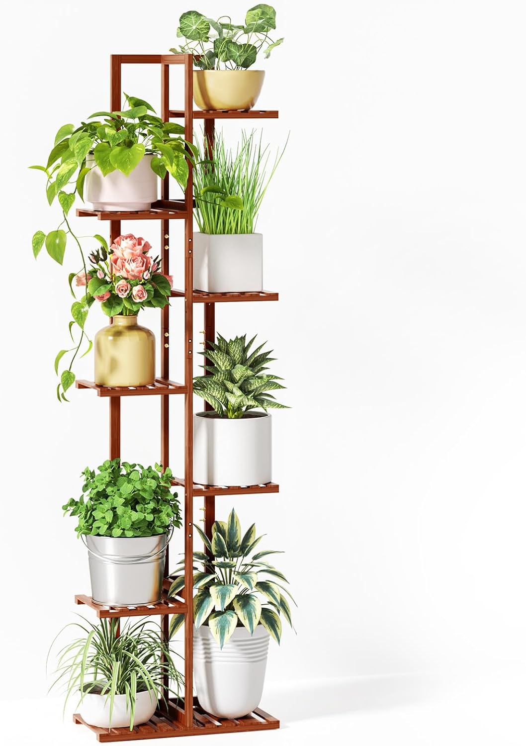 Indoor 7 Tier Plant Stand for 8 Potted Plants by ROSSNY