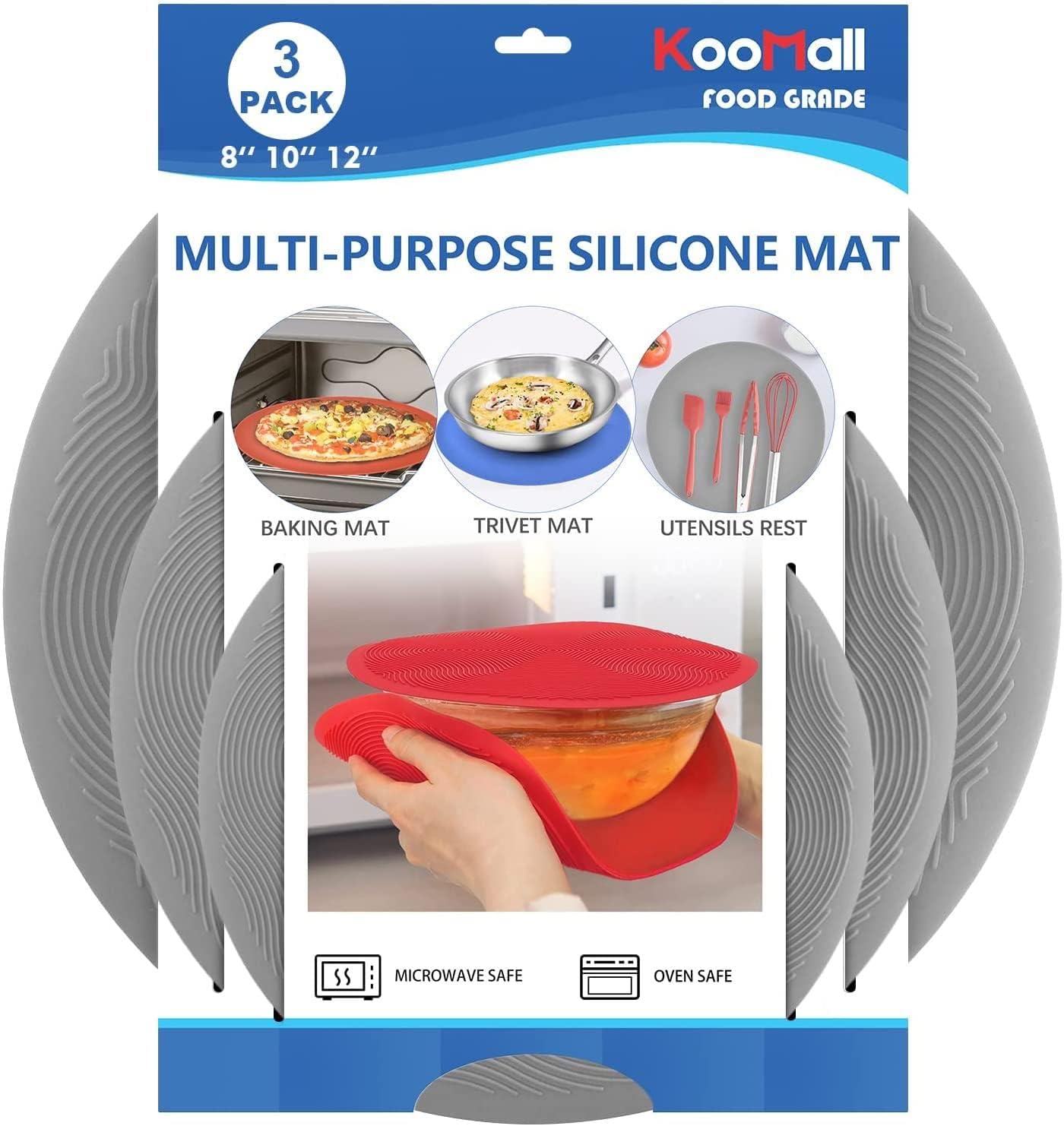 KooMall Multipurpose Silicone Mat - Heat Resistant Kitchen Essential