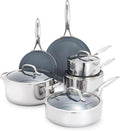 GreenPan Valencia Pro Stainless Steel 10-Piece Cookware Set - Durable