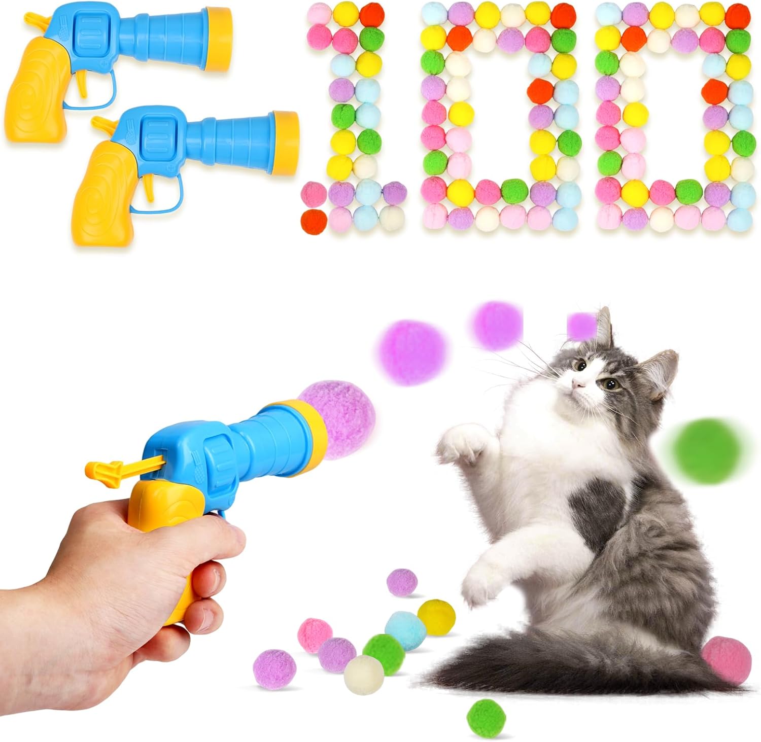 TEAWOO Cat Pom Pom Fun Set