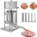 Manual Sausage Stuffer 22 LBS / 10 L Vertical Meat Stuffer - Dual
