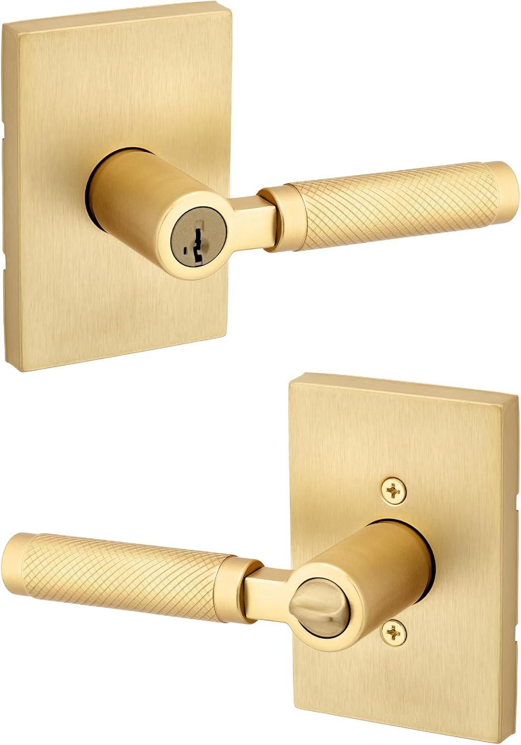 Kwikset Prava Entry Door Knurled Handle with Lock and Key Security