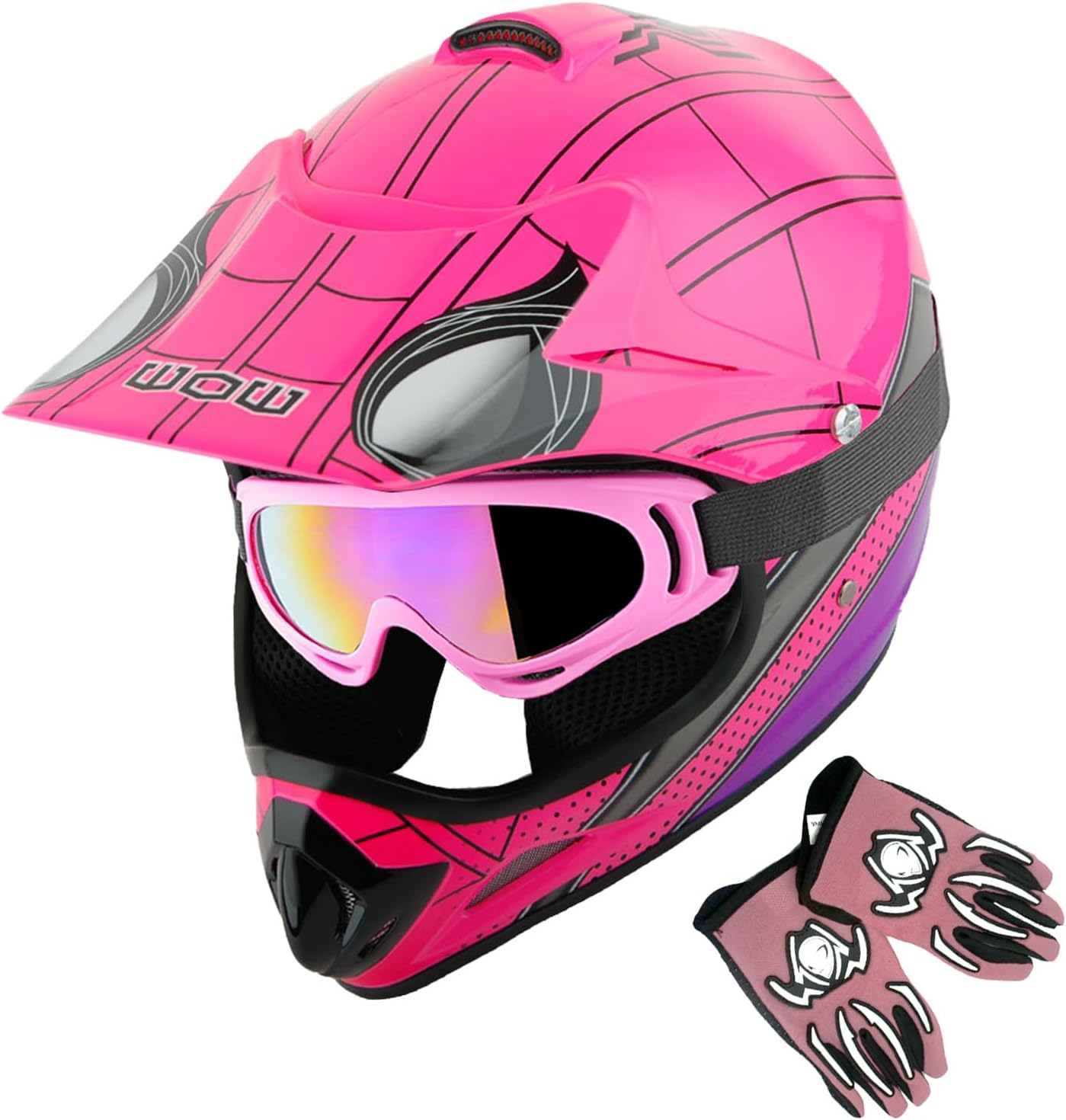 WOW Youth Kids Motocross Helmet Goggles and Gloves Bundle Review