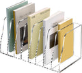 Acrylic Desk File Organizer 8-Compartment Clear Magazine Holder