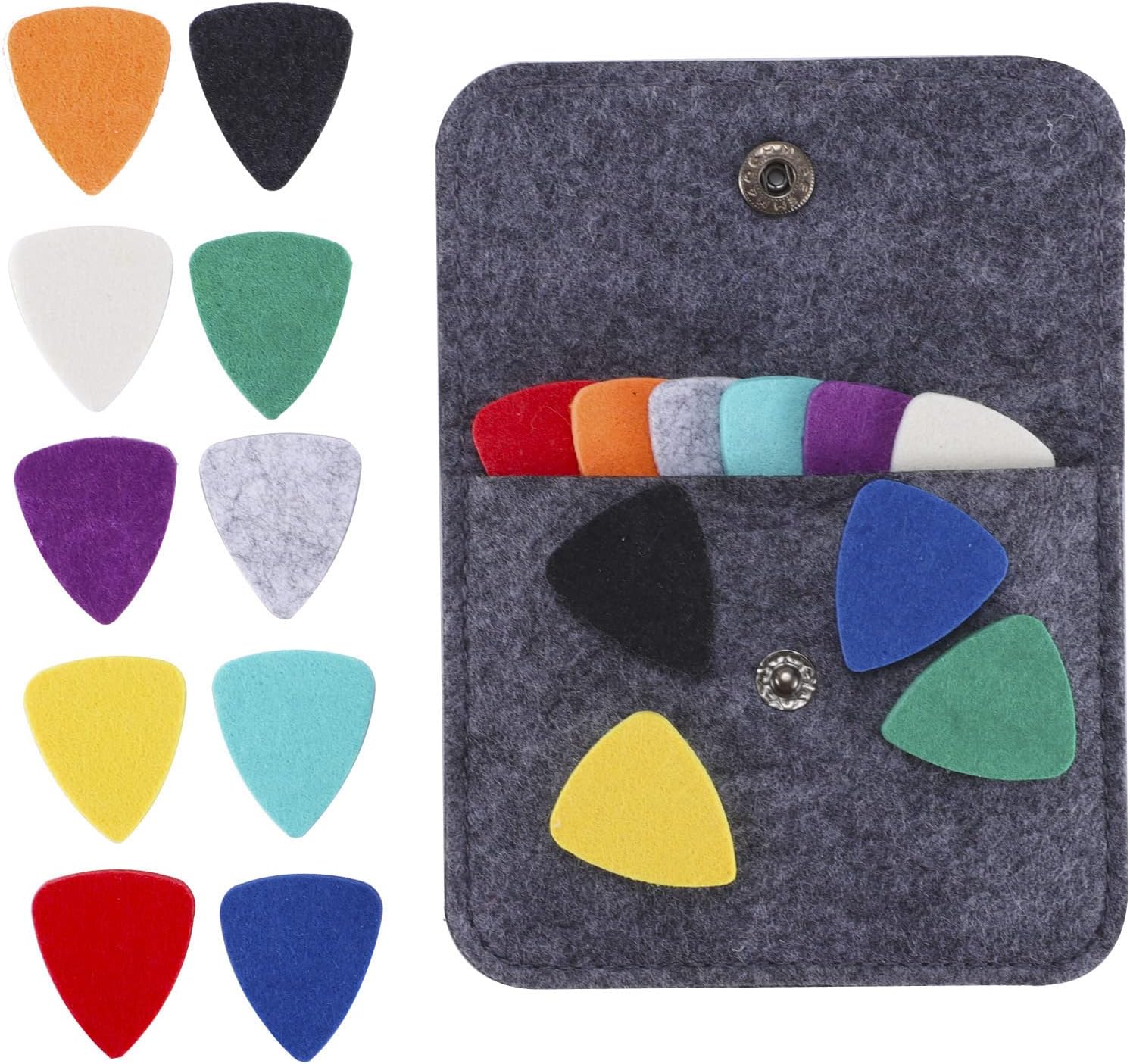 Feel the Love: 20 Felt Heart Ukulele Picks + Holder Case (10 Colors) by Donux