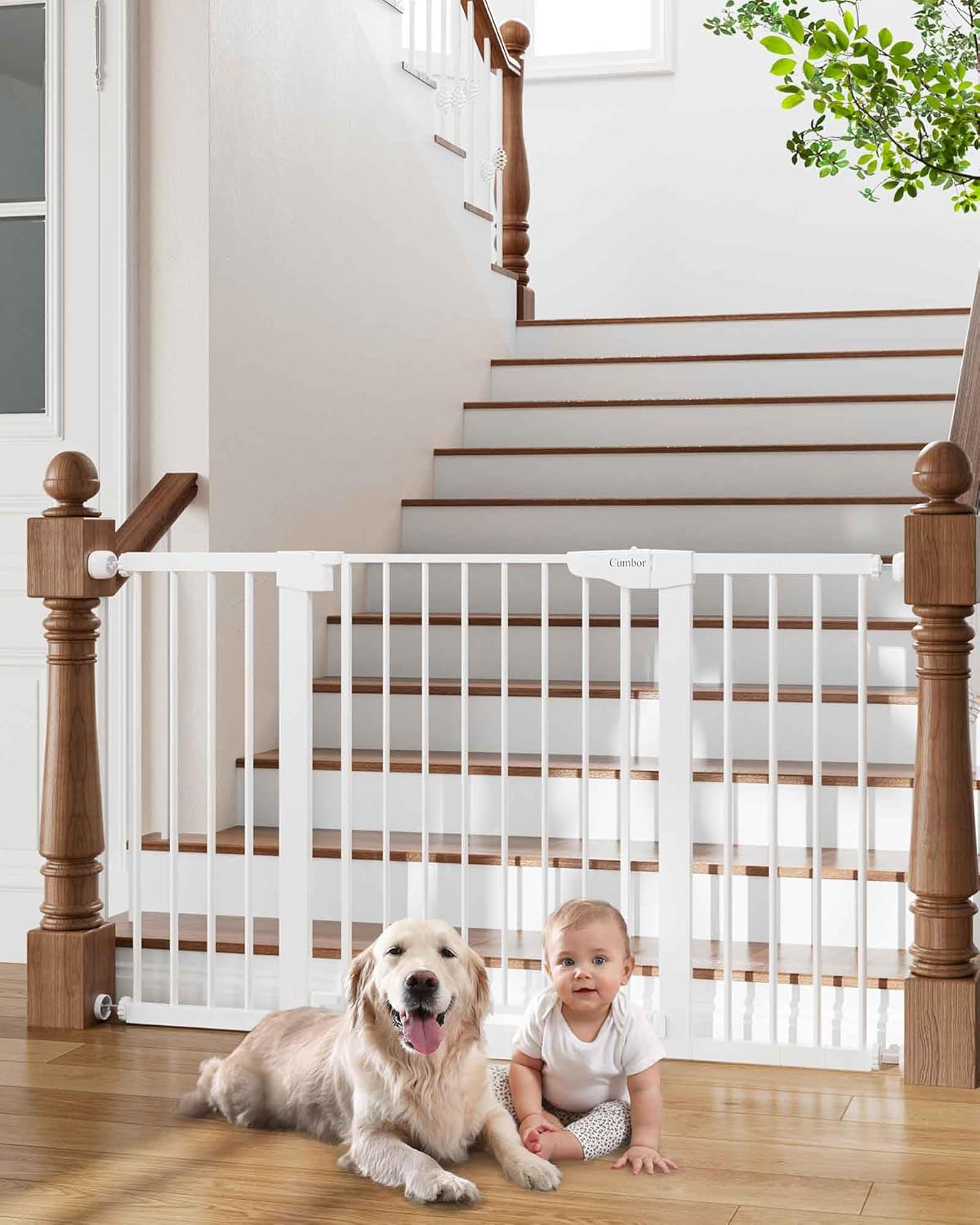 Cumbor Wide Baby Gate for Stairs - Award Winning Safety Gate