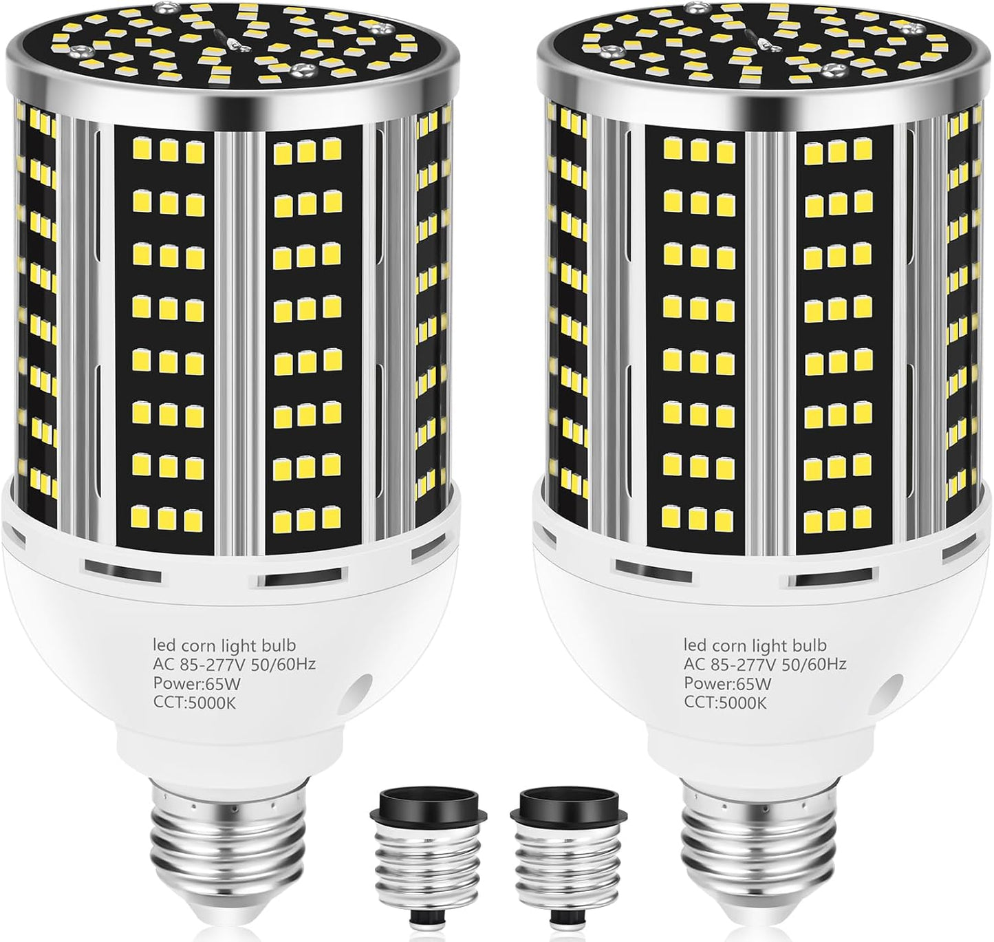 65W LED Corn Light Bulb 2 Pack for Bright Indoor and Outdoor Use