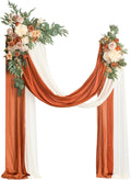 Ling's Moment Fall Artificial Wedding Arch Flowers Kit - Terracotta