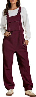 Sherpa Overalls for Women Baggy Warm Fleece Jumpsuit - Cozy Fit