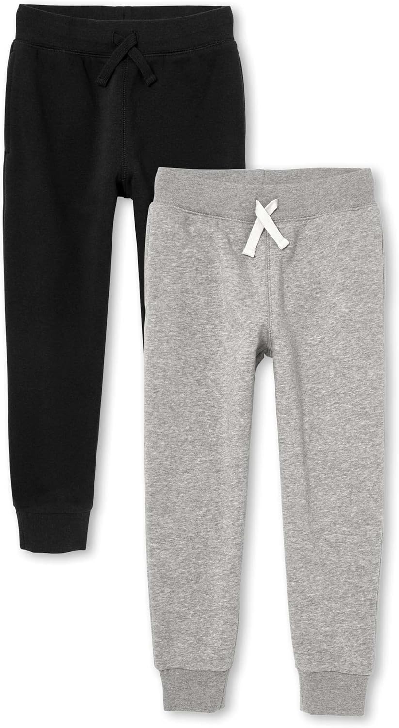 Boys Active Fleece Jogger Sweatpants - Cozy Multipack of 2