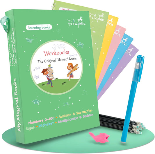Reusable Grooved Handwriting Workbook Set - Filapen Included