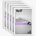 11x17 Picture Frame Set of 5 - Polished Plexiglass White Frames