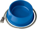 Heated Pet Bowl 1 Quart - Thermostatic, Anti-Chew Cord