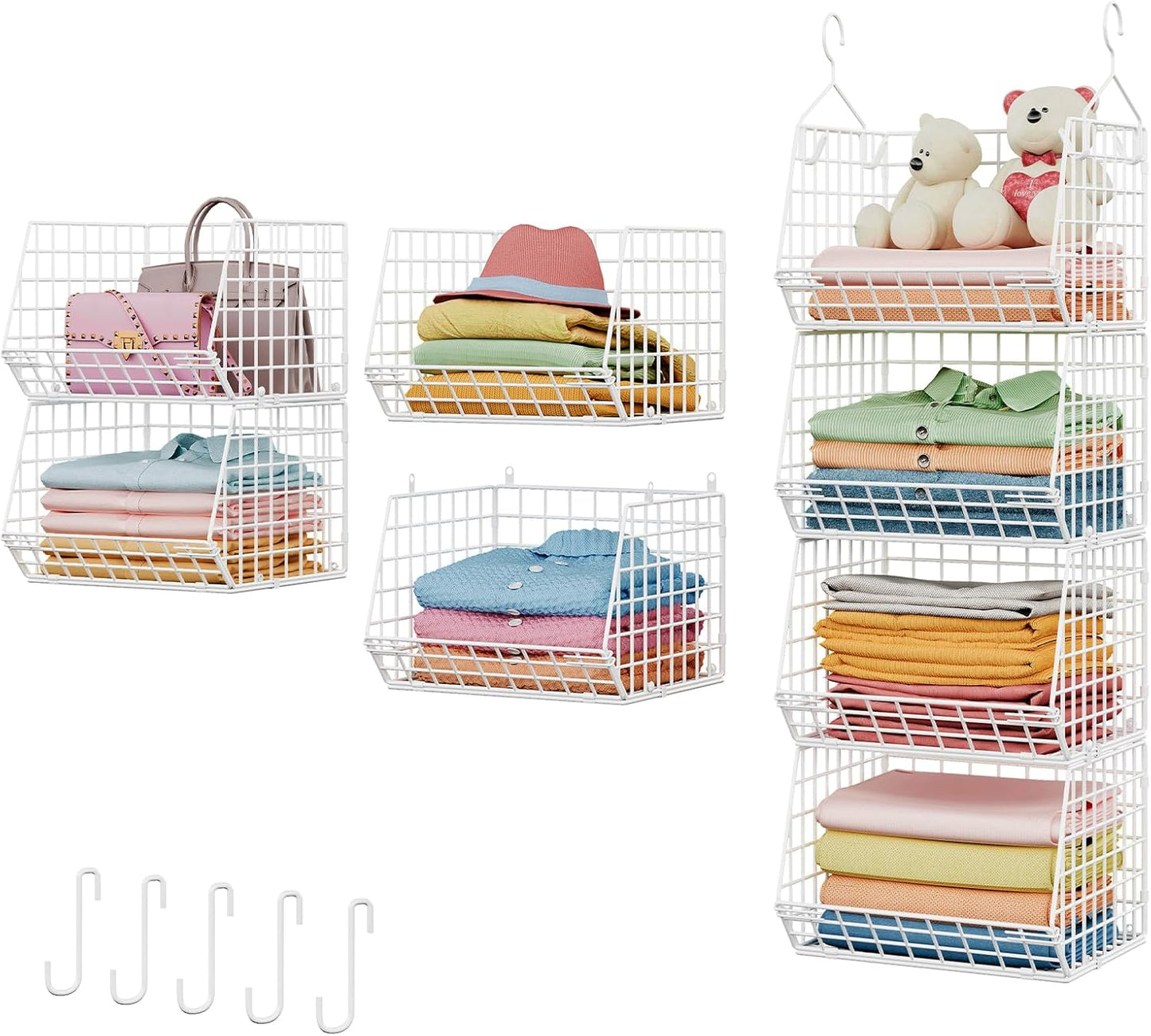 X-cosrack 4 Tier Closet Hanging Organizer for Smart Storage