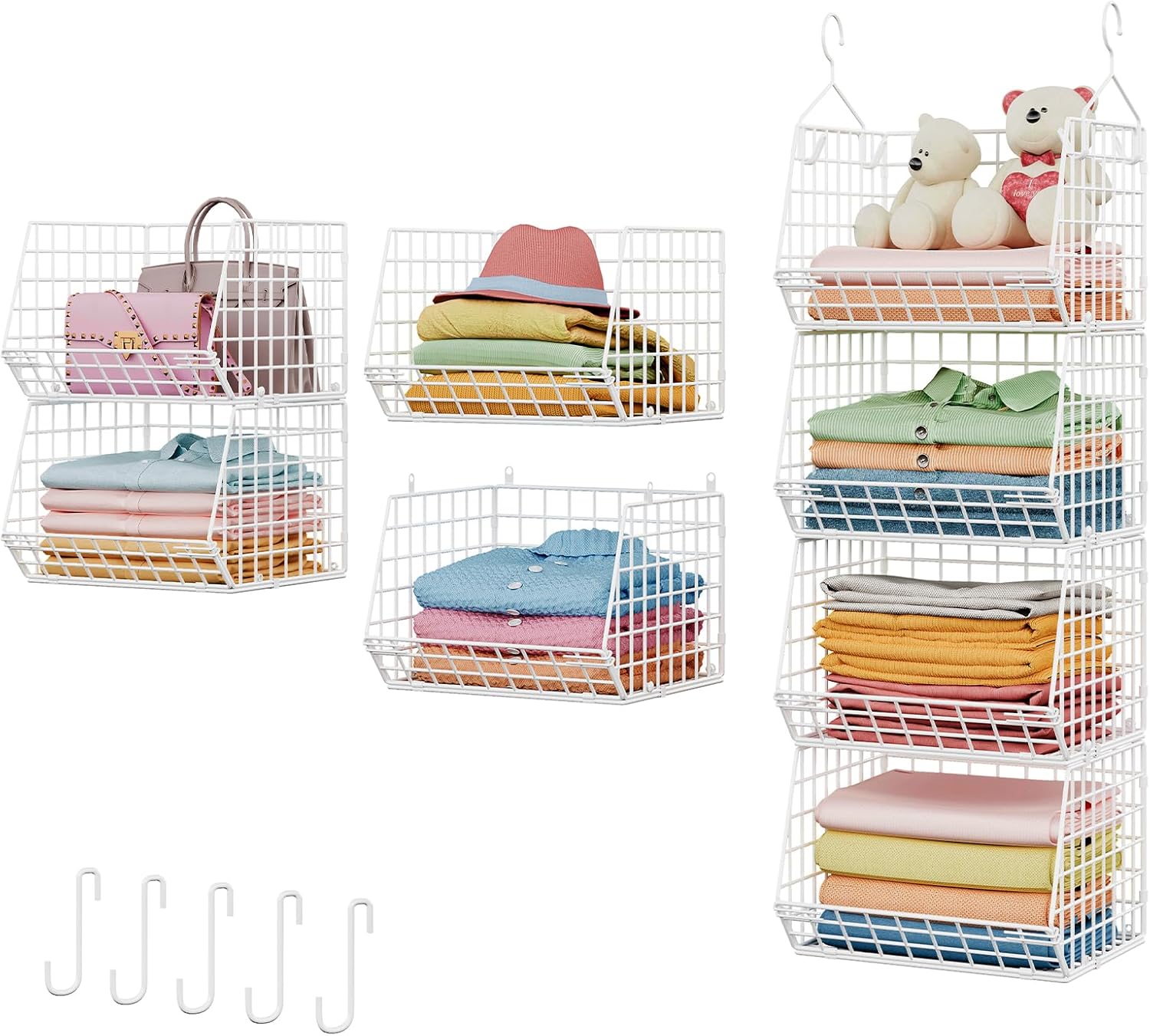 X-cosrack 4 Tier Closet Hanging Organizer for Smart Storage