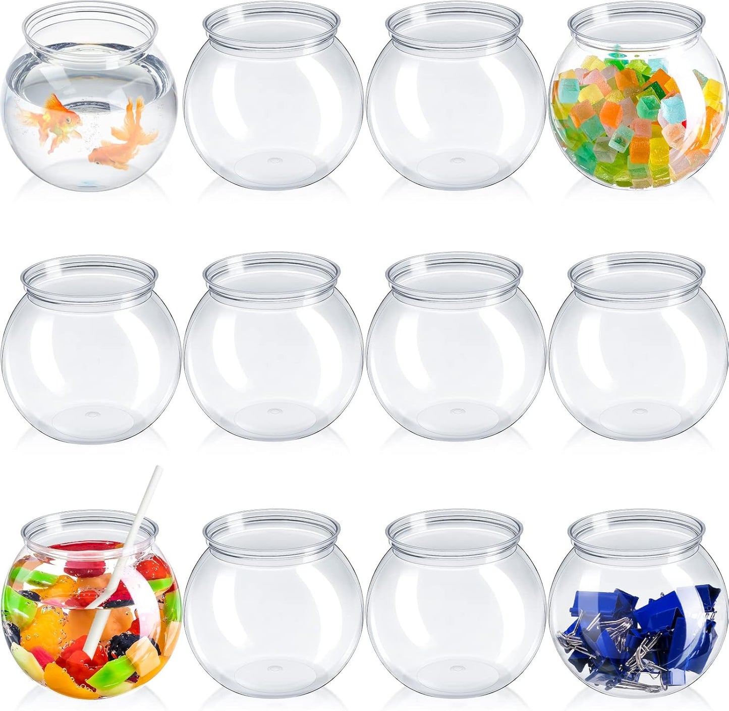 Eccliy 24 Pcs Clear Fish Bowls for Drinks and Party Favors