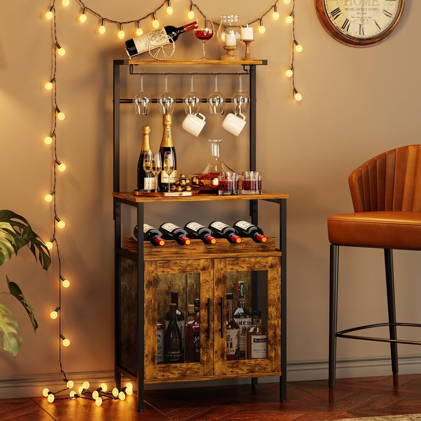 X-cosrack Bar Cabinet for Liquor and Glasses - Stylish Storage