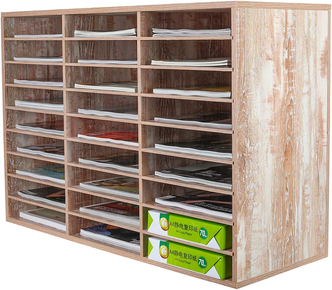 PAG Mail Sorter - Wood Literature Organizer for Classroom Use