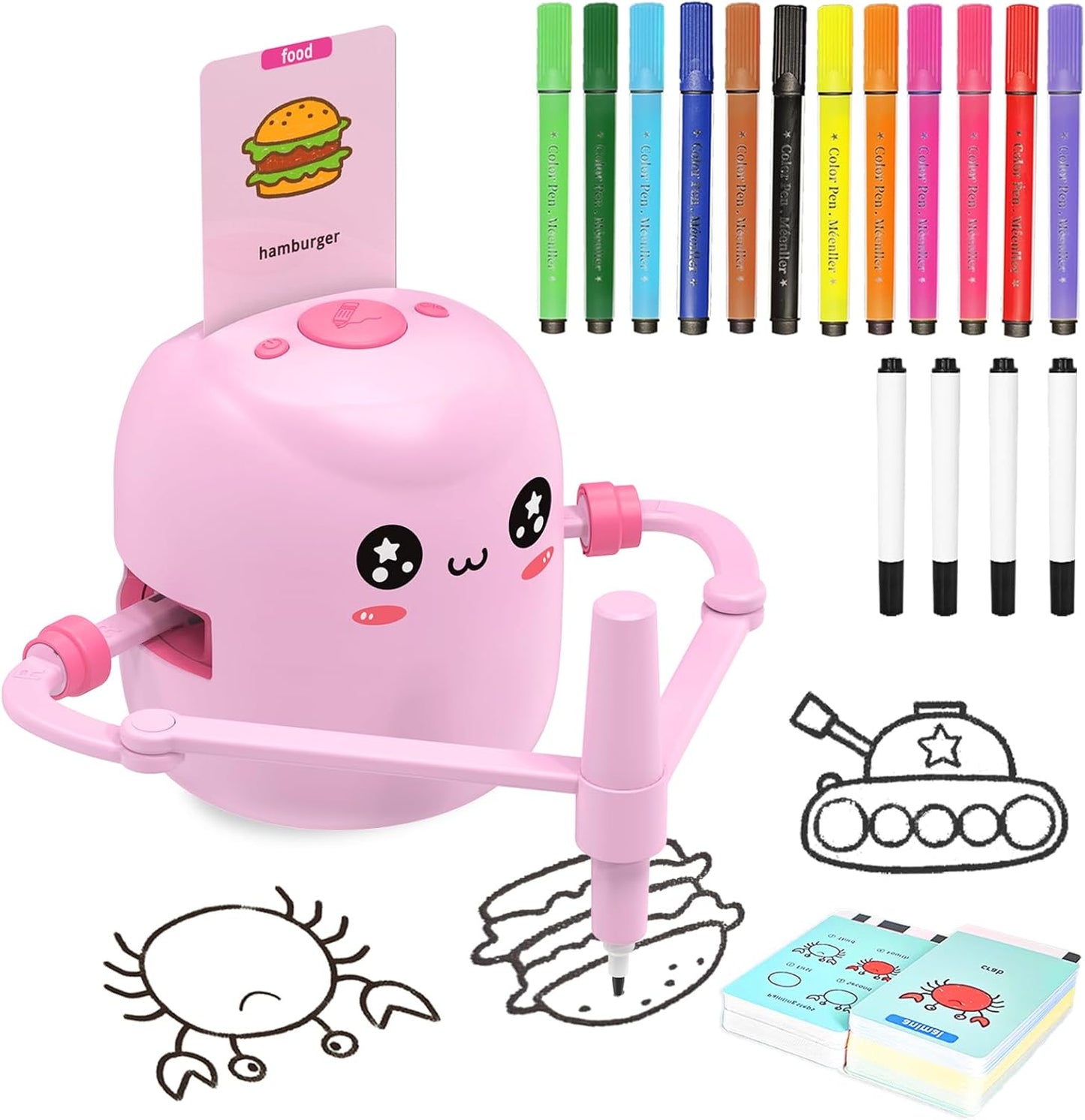 Interactive Educational Drawing Robot for Kids with 150 Cards