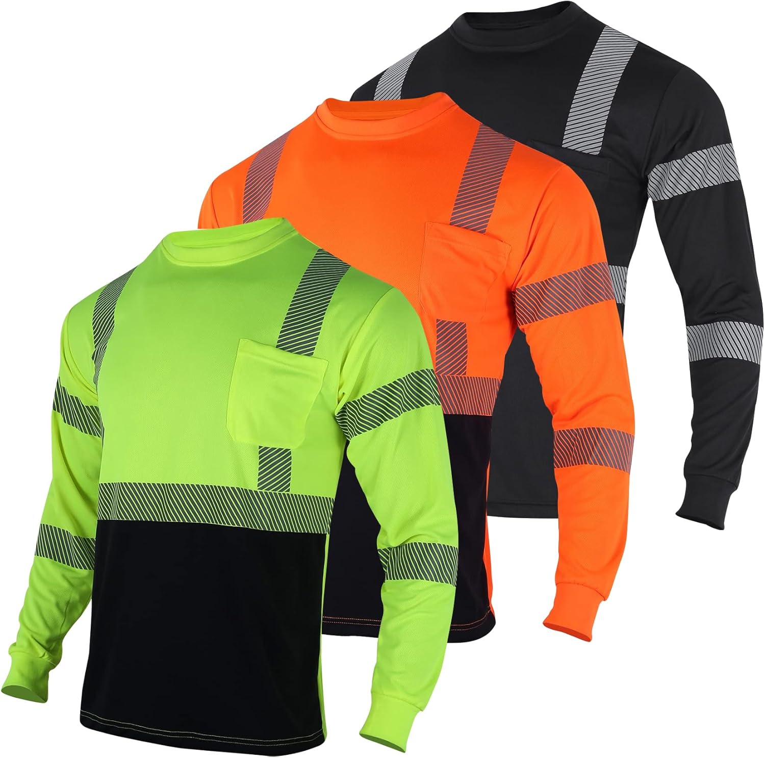 VENDACE 3pcs Safety T Shirts for High Visibility Work Wear
