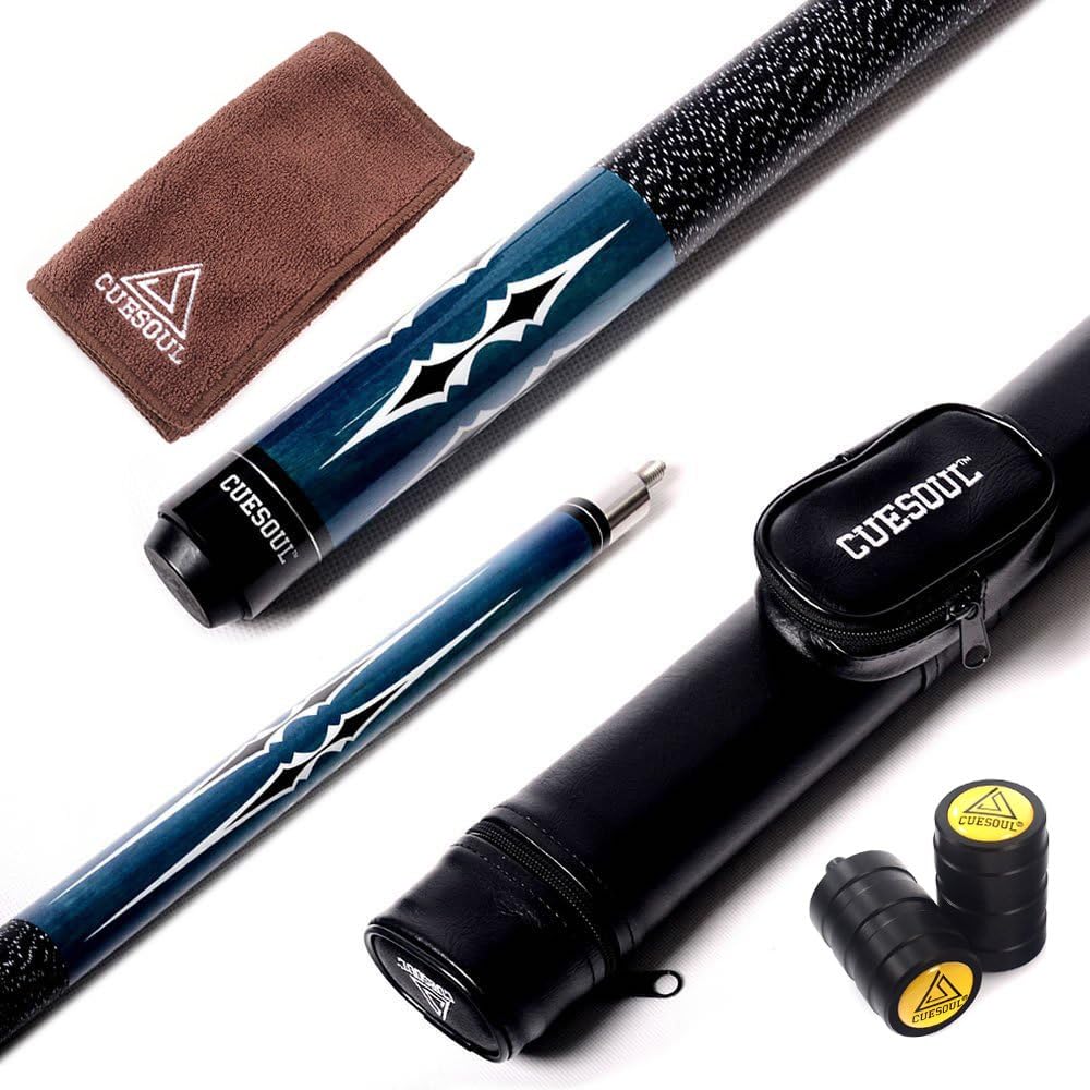 CUESOUL 58 Inch Maple Billiard Stick Pool Cue Set for Players