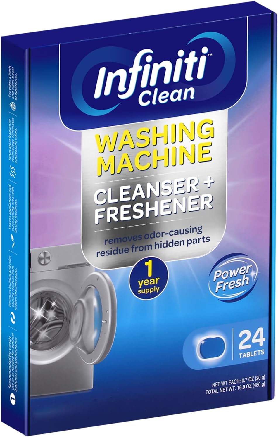 Septic Safe Washing Machine Cleaner Tablets - 1 Year Supply