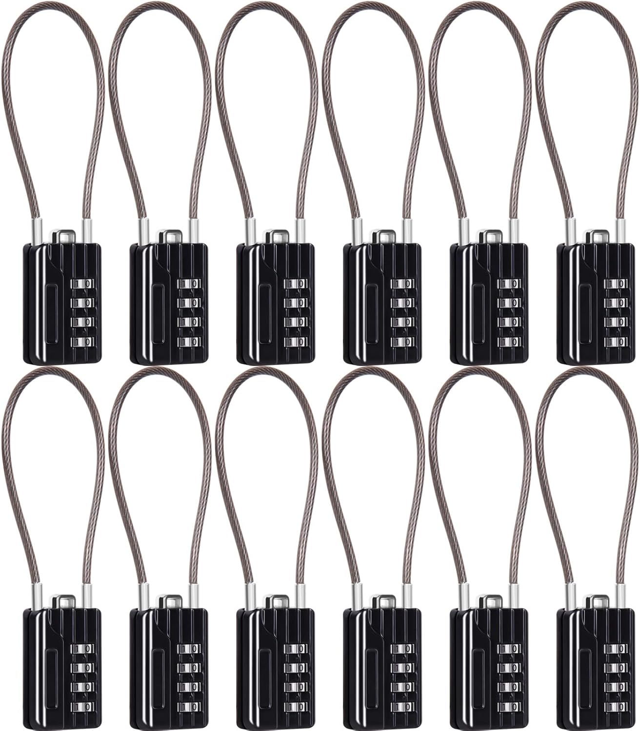 Versatile 12-Piece Resettable 4-Digit Combination Travel Lock Set