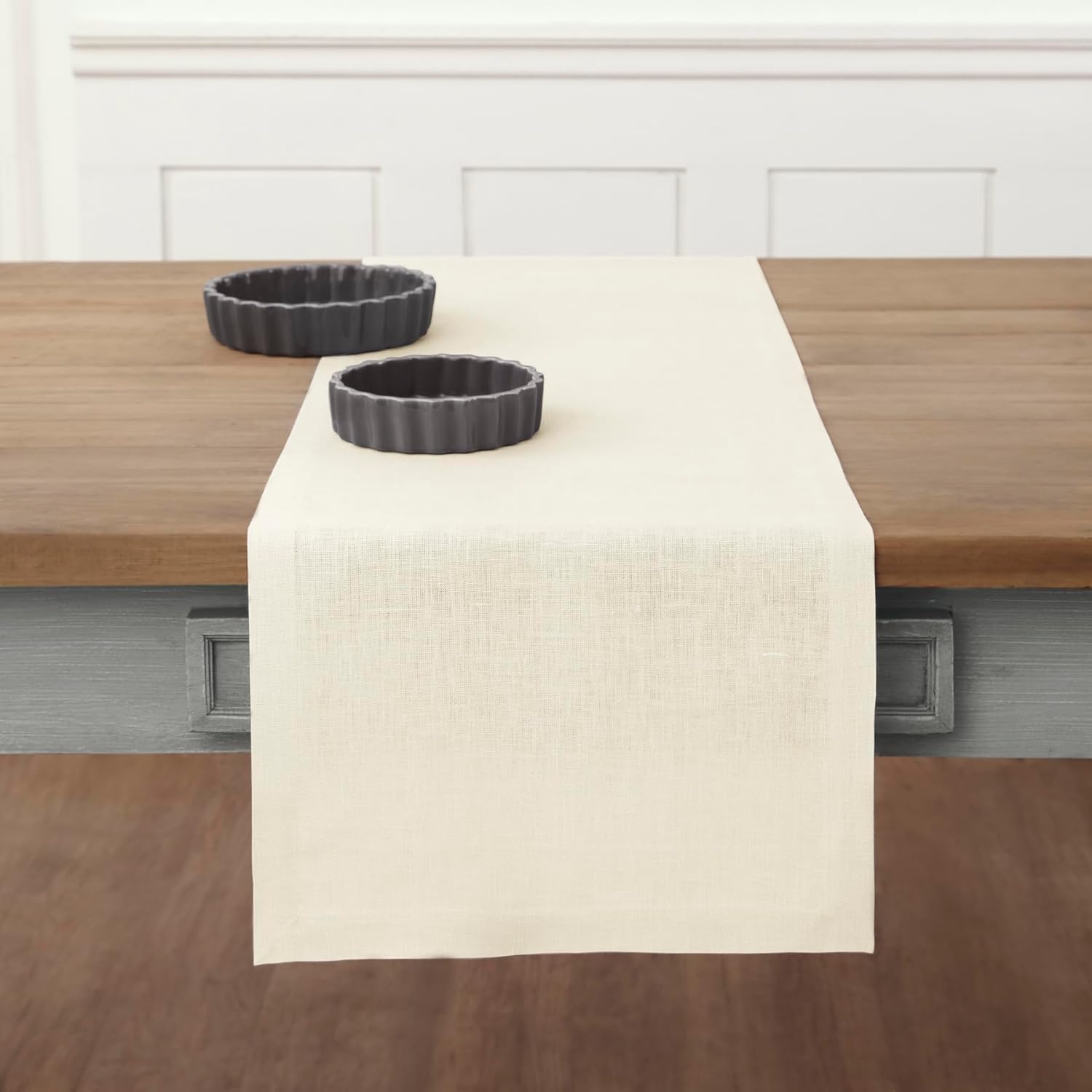 Elegant 100% Pure Linen Ivory Table Runner for Every Occasion
