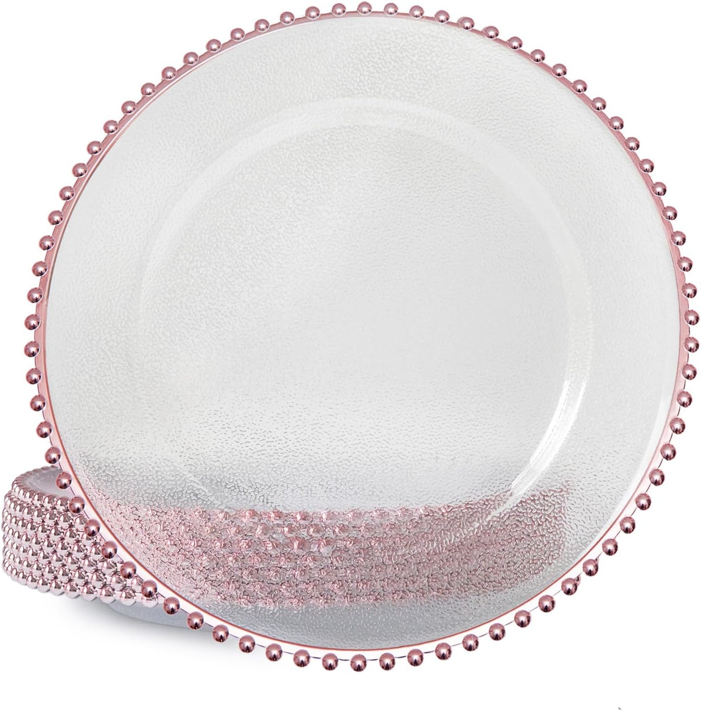 Set of 8 Rose Gold Charger Plates for Elegant Events