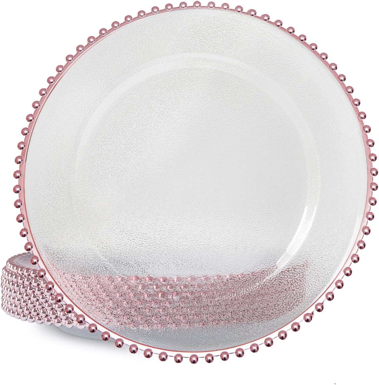 Set of 8 Rose Gold Charger Plates for Elegant Events