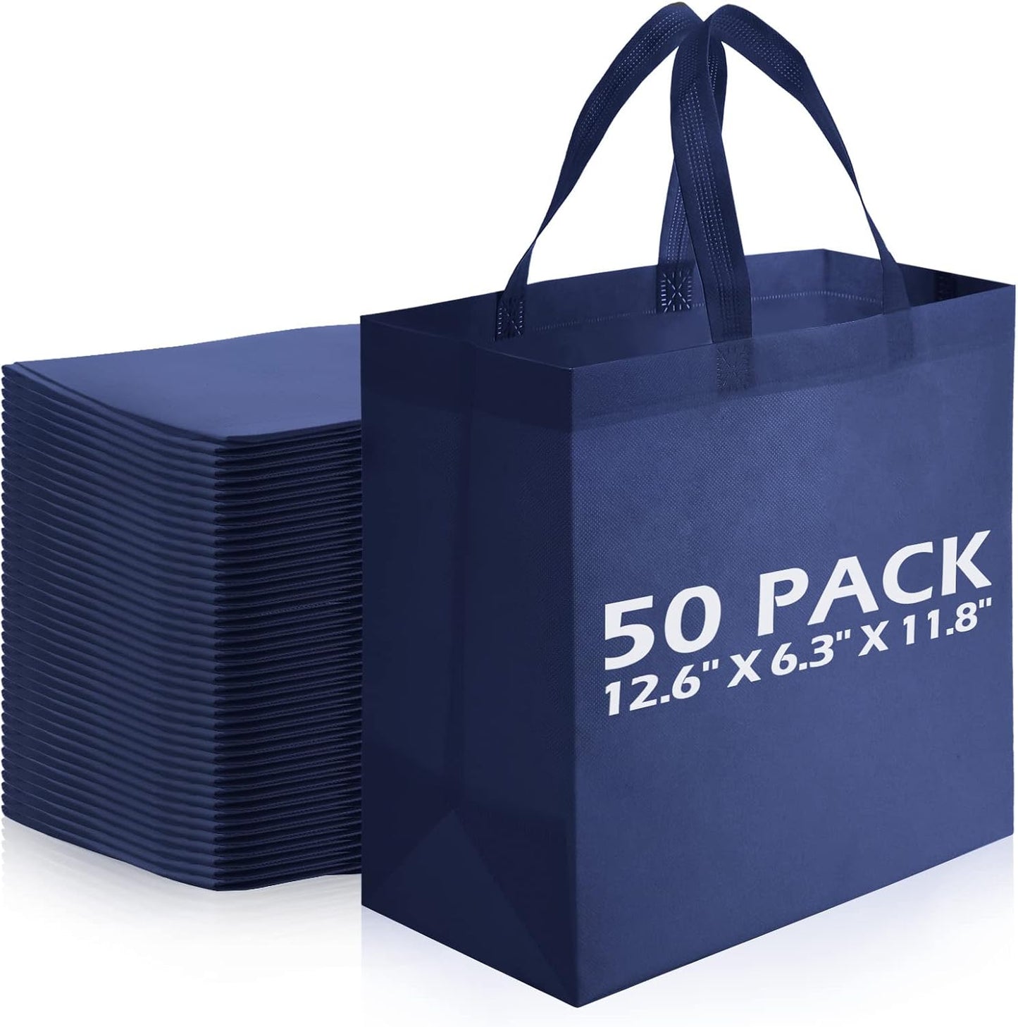 Reginary 50 Pieces Reusable Tote Bags for Shopping and Gifts