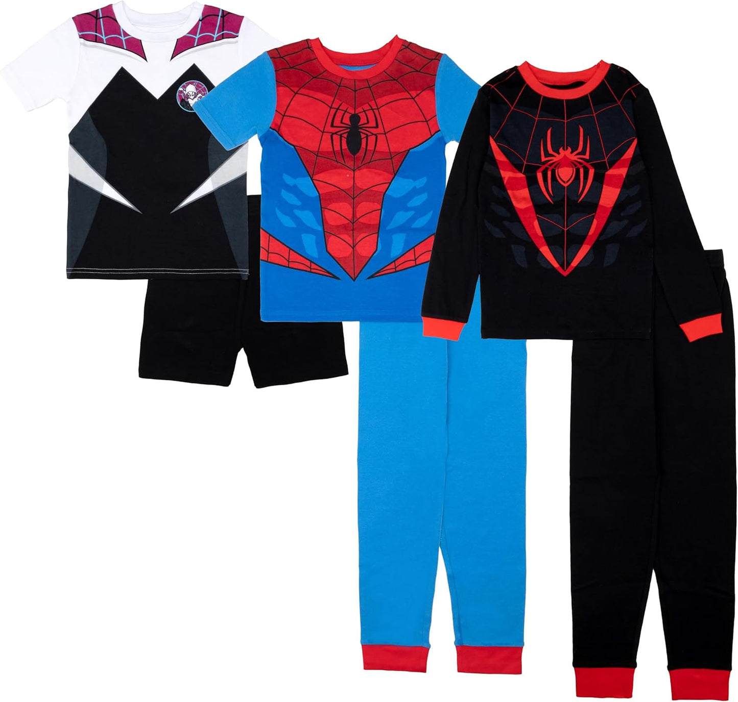 Marvel Boys 6-Piece Snug-Fit Cotton Pajama Set for Kids