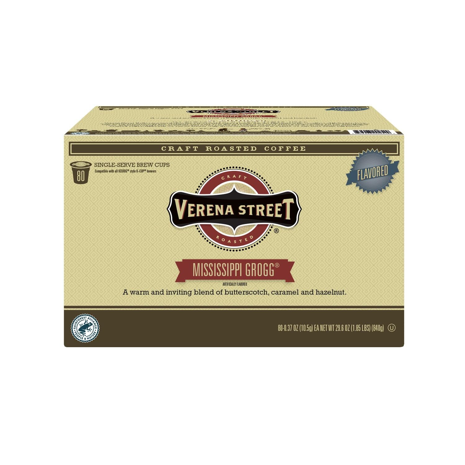 Verena Street Single Cup Pods: Mississippi Grogg Coffee Delight