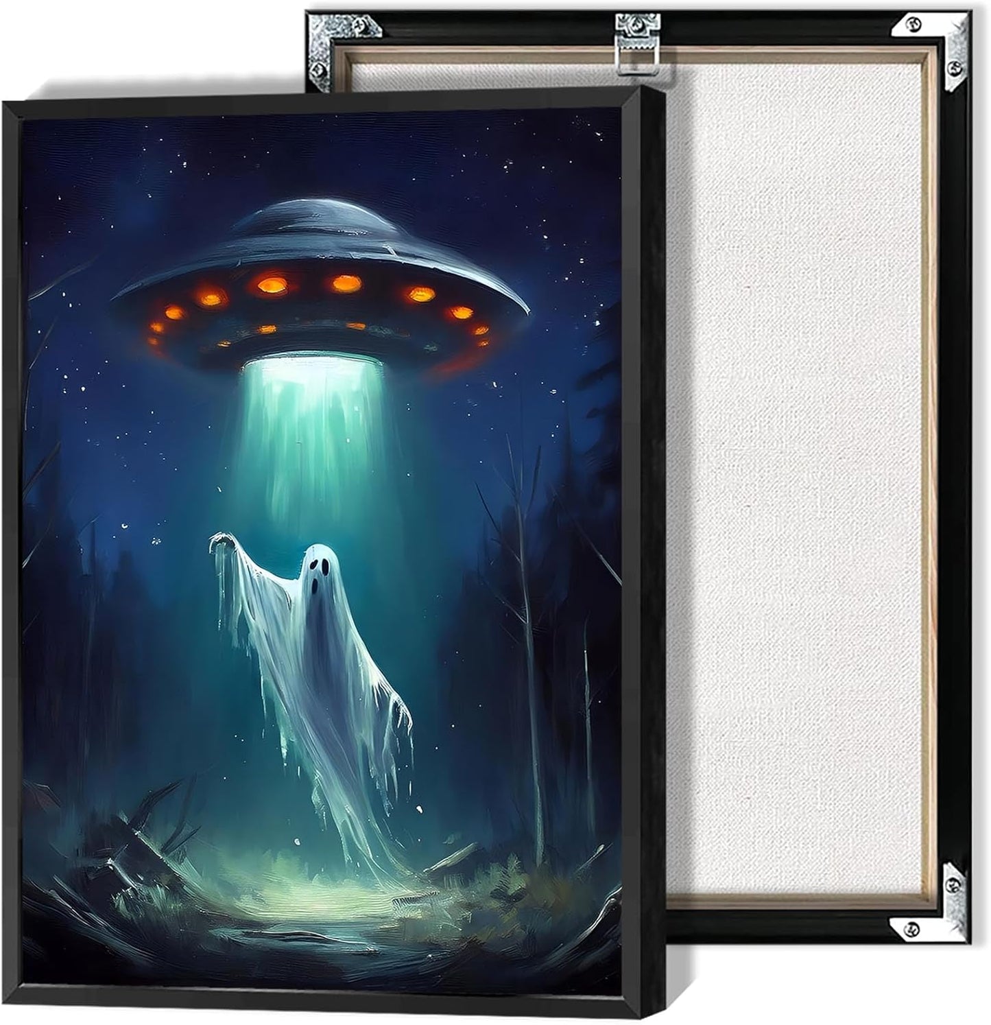 Vintage Halloween UFO Ghost Wall Art for Unique Home Decor