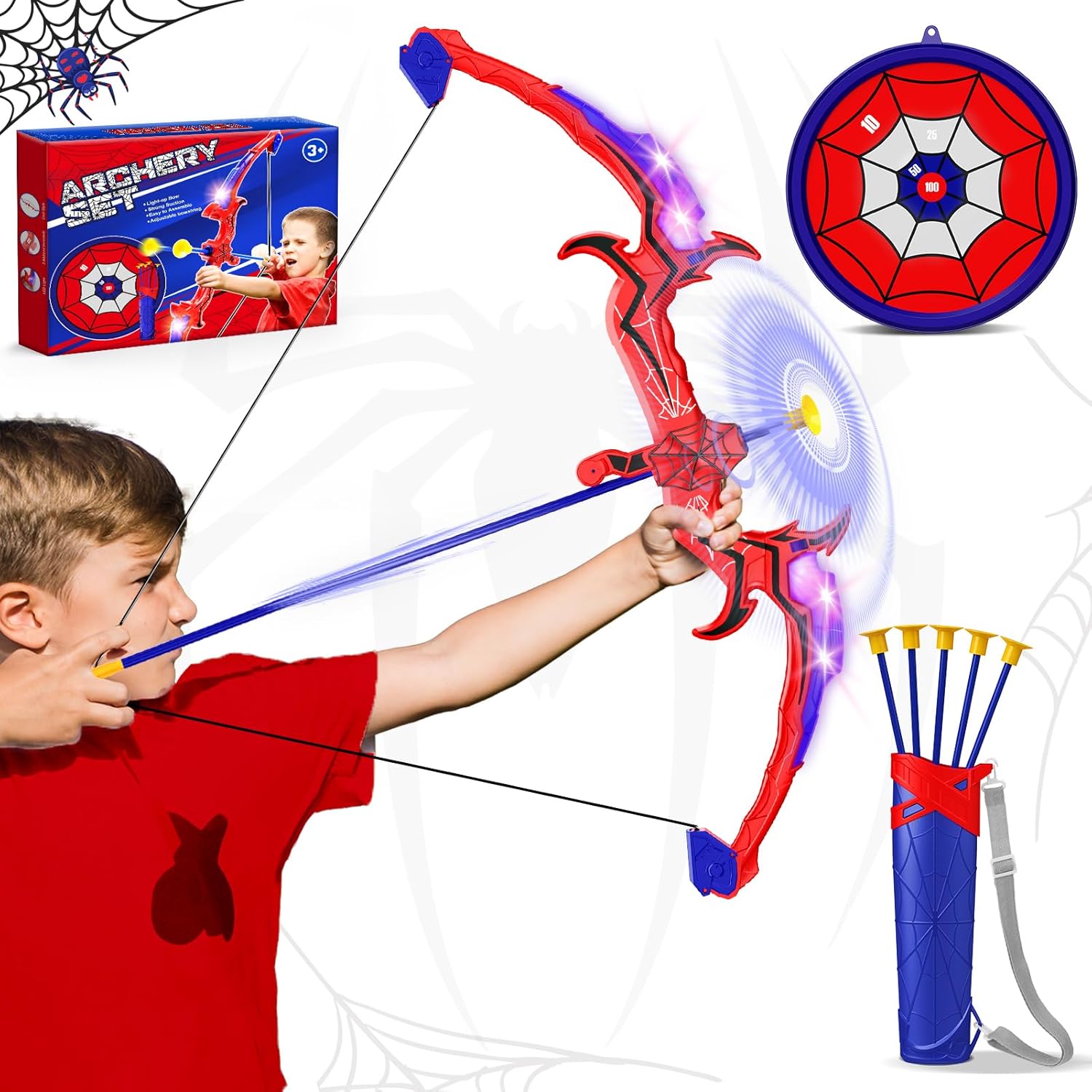 LED Archery Set for 3-8 Boys: Outdoor Fun!