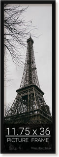 wallsthatspeak 11.75x36 Black Picture Frame for Posters - Sleek