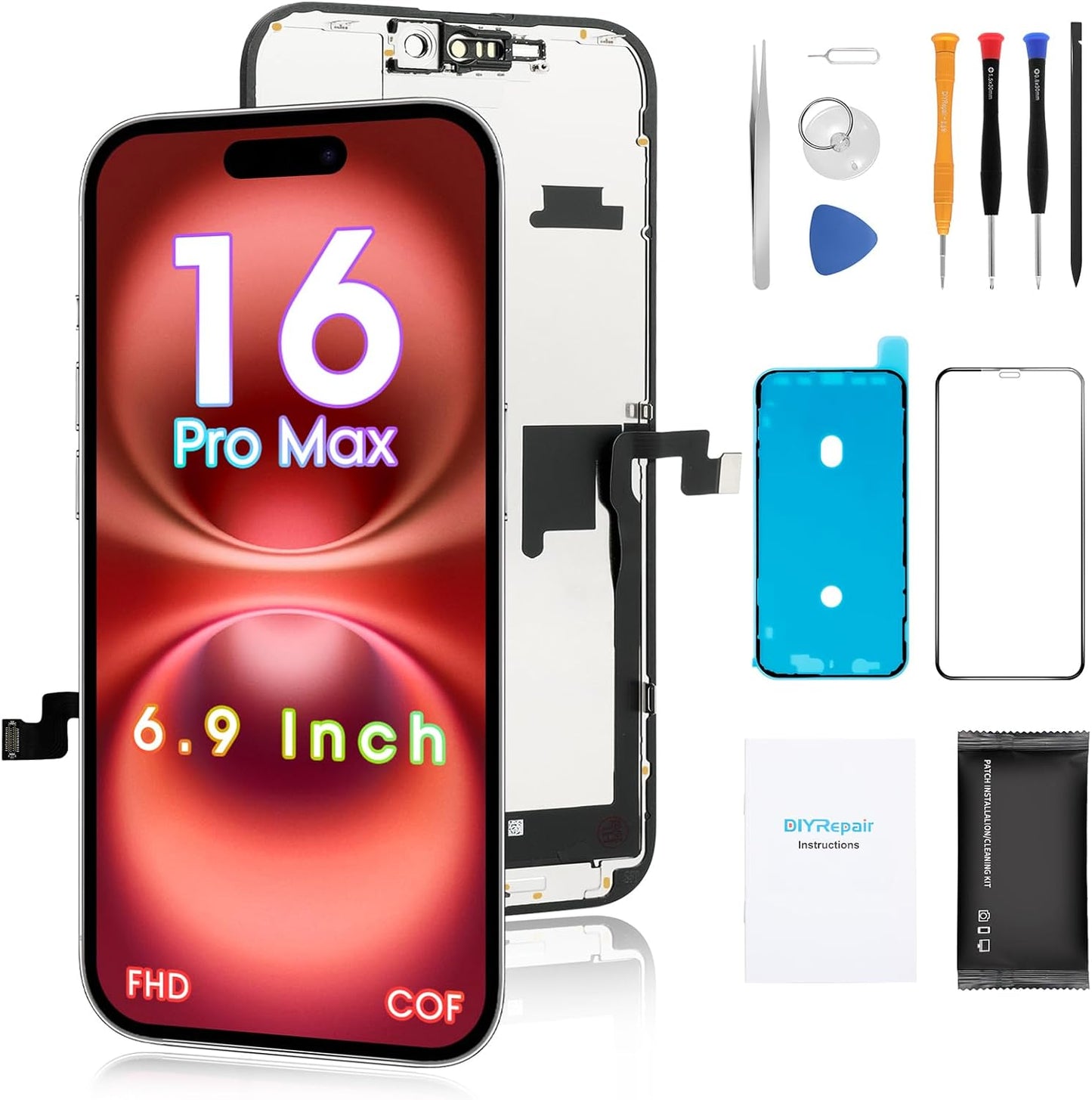 OLED Screen Replacement for iPhone 16 Pro Max 6.9ft Display Kit