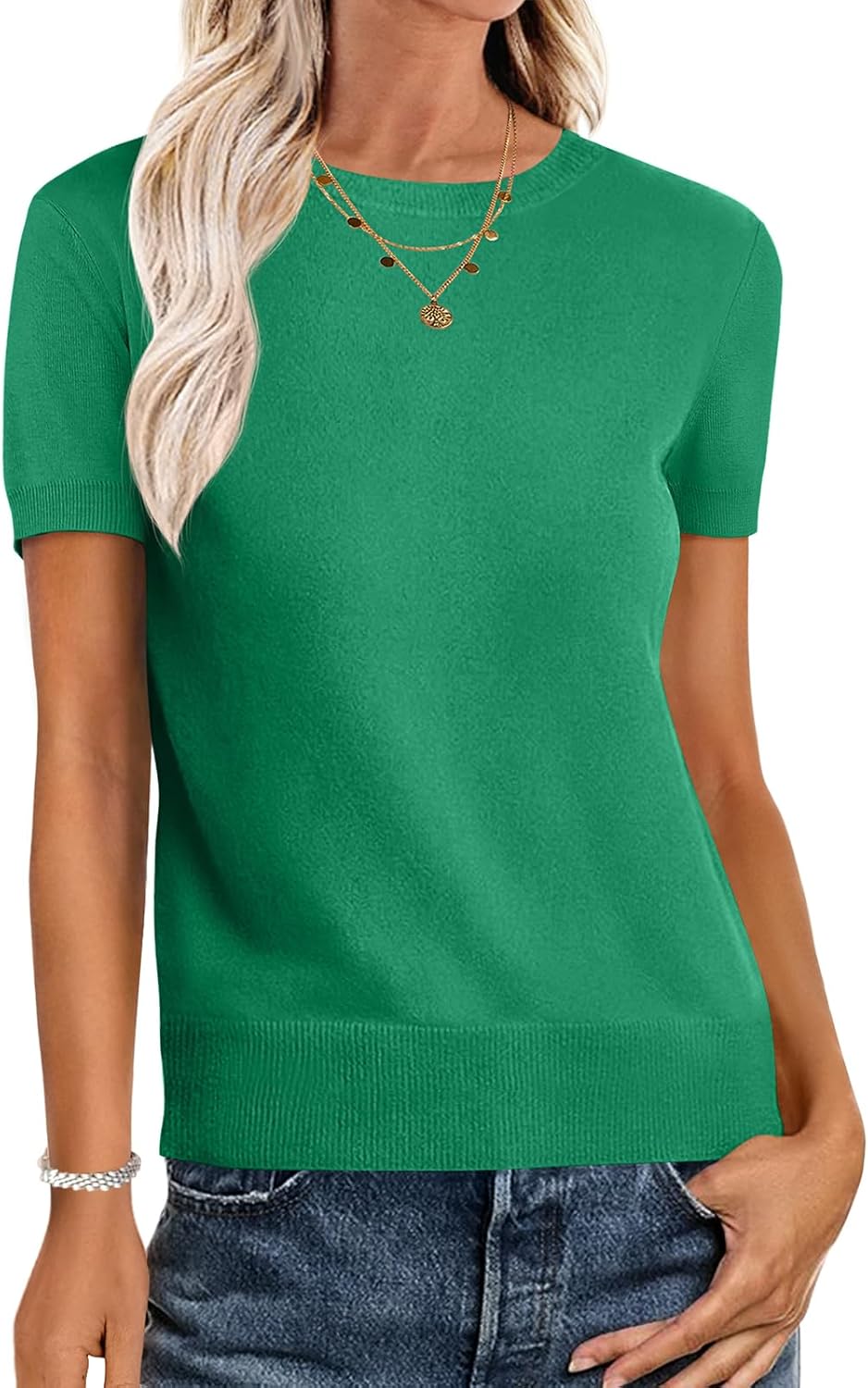Womens Short Sleeve Sweaters for Business Casual Summer Wear
