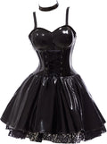 Haikyuu Women Goth Dress with Stockings and Garters Costume