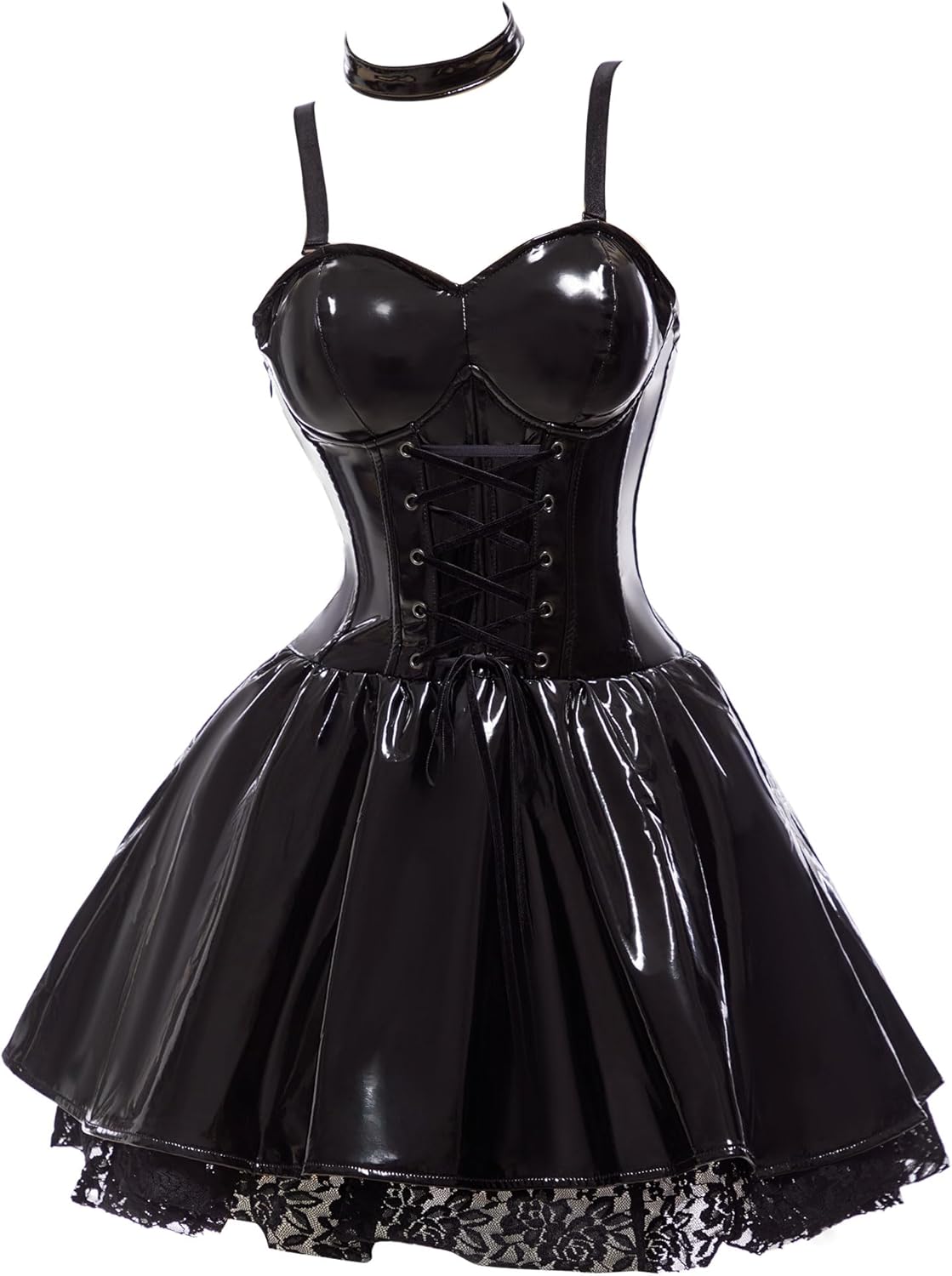 Haikyuu Women Goth Dress with Stockings and Garters Costume