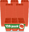 Reusable Seed Starter Tray 6-Cell 120-Pack - Durable Terracotta