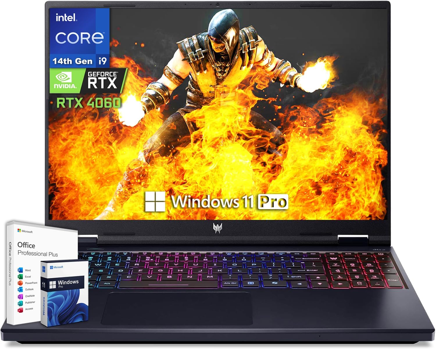 Acer Predator Gaming Laptop: Intel 24-Core i9, 32GB RAM, GeForce RTX 4060