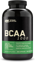 Instantized BCAA Capsules 1000mg, 400 Count - Recovery and Muscle