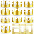 Golden Paper Crowns Bulk 200 Pcs - Party King and Princess Hats