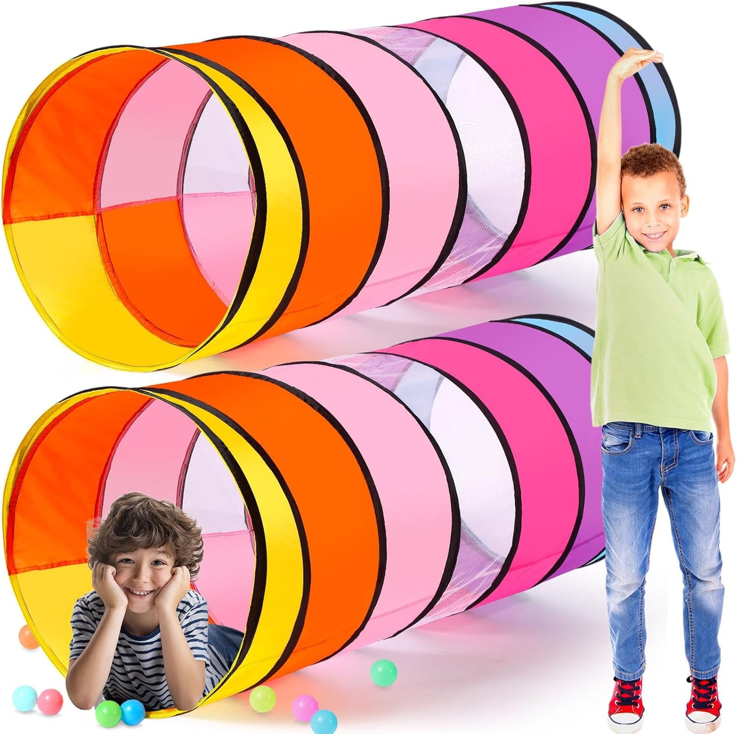 Colorful Kids Play Tunnel - Fun & Collapsible!